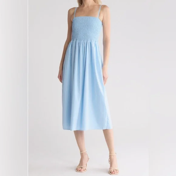 Theory | Dresses | Theory Mindy Fit Flaredress Size Largecolor Bay Blue  Brand New With Tags | Poshmark